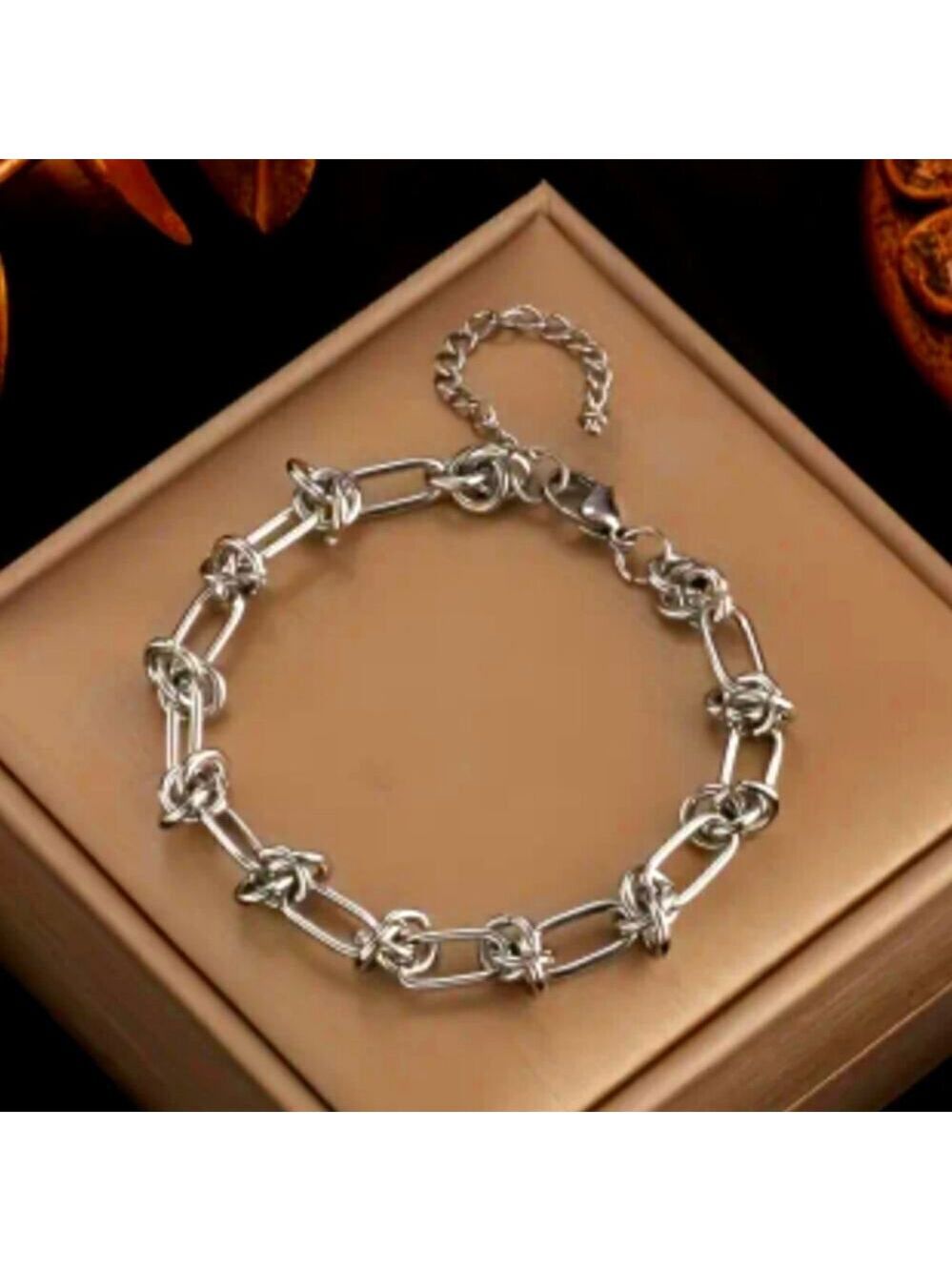 Stainless Steel Solid Color Buckle Bracelet Unisex